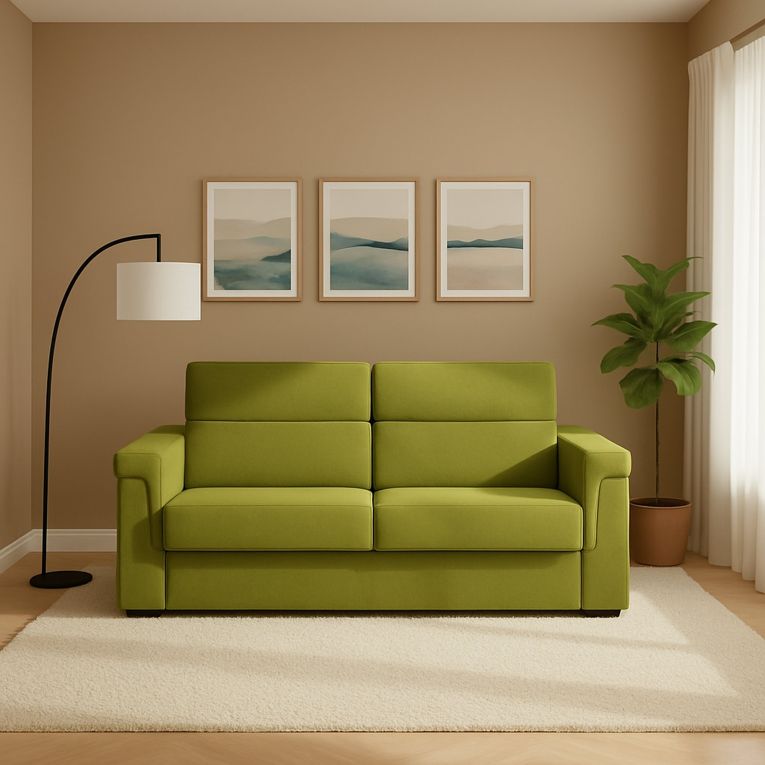 Divano letto 2 posti verde 205x95cm - Brusasco