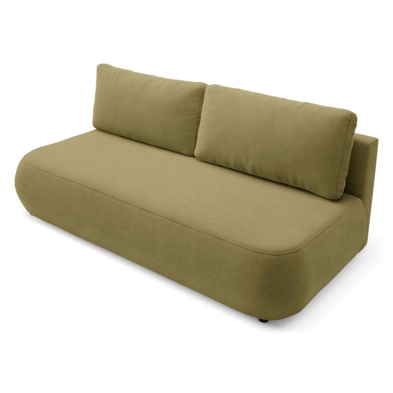 Divano Letto 2 Posti Verde Chiaro Contenitore Cuscini Sfoderabili 210x106 cm, Reclinabile - Brugnato