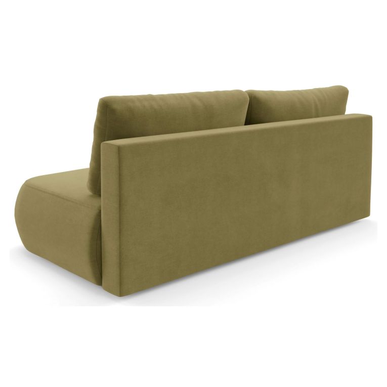 Divano Letto 2 Posti Verde Chiaro Contenitore Cuscini Sfoderabili 210x106 cm, Reclinabile - Brugnato