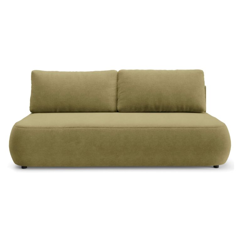 Divano Letto 2 Posti Verde Chiaro Contenitore Cuscini Sfoderabili 210x106 cm, Reclinabile - Brugnato