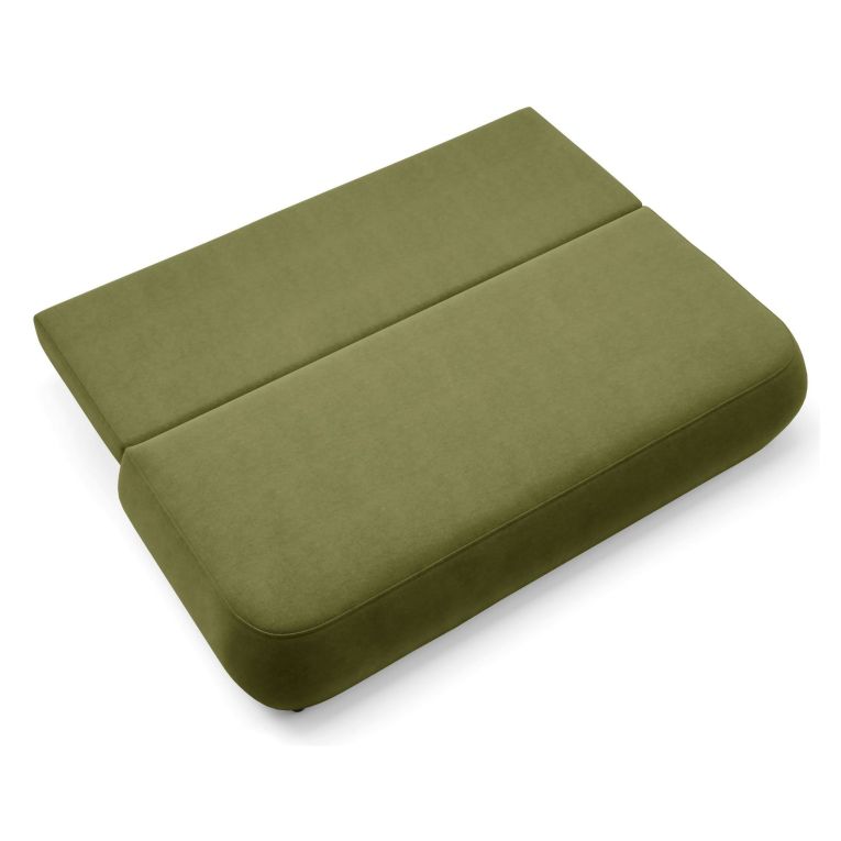 Divano Letto 2 Posti Verde Contenitore Cuscini Sfoderabili 210x106 cm, Reclinabile - Brugnato