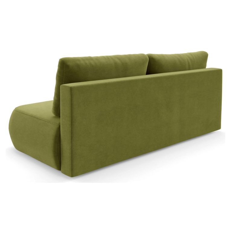 Divano Letto 2 Posti Verde Contenitore Cuscini Sfoderabili 210x106 cm, Reclinabile - Brugnato