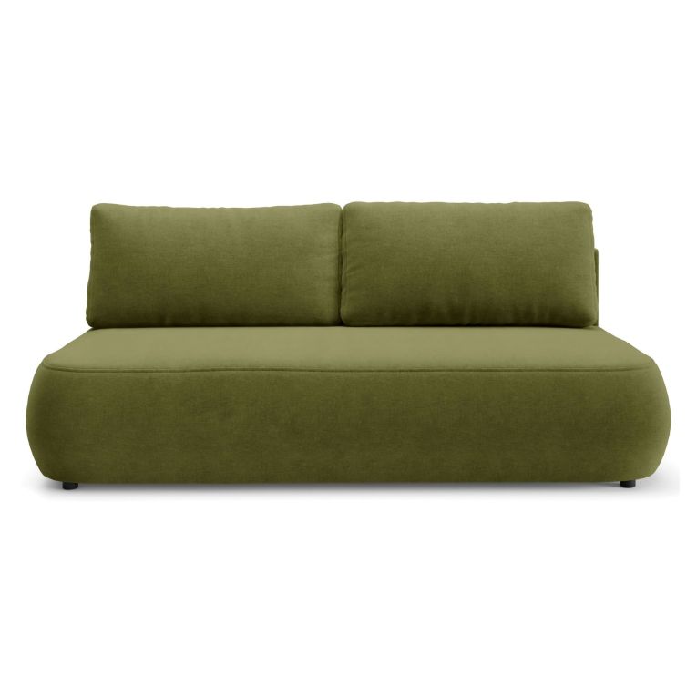 Divano Letto 2 Posti Verde Contenitore Cuscini Sfoderabili 210x106 cm, Reclinabile - Brugnato