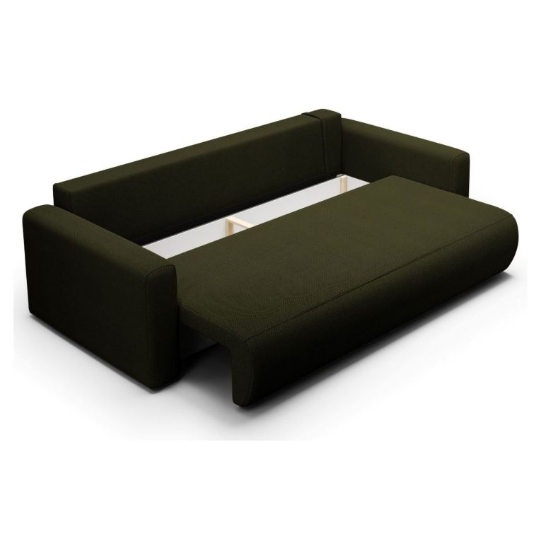 Divano Letto 2 Posti Verde Contenitore di Apertura a Libro 240x105 cm, Reclinabile - Erbezzo