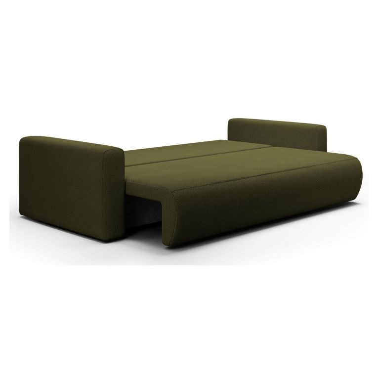 Divano Letto 2 Posti Verde Contenitore di Apertura a Libro 240x105 cm, Reclinabile - Erbezzo