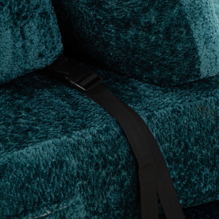 Divano Letto 2 Posti Verde Petrolio Reclinabile Apertura a Ribalta 31x31 cm, Posti a Sedere 2 - Albayz