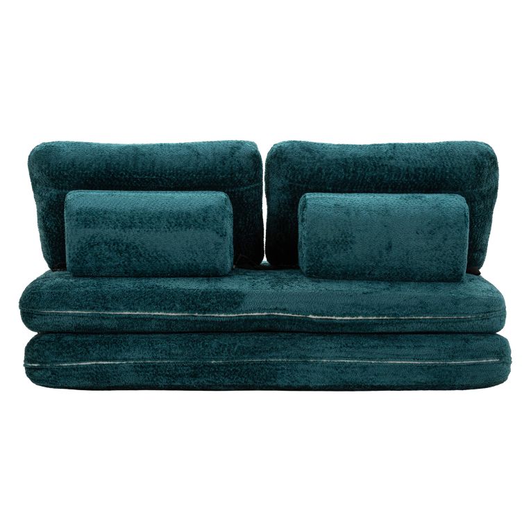 Divano Letto 2 Posti Verde Petrolio Reclinabile Apertura a Ribalta 31x31 cm, Posti a Sedere 2 - Albayz