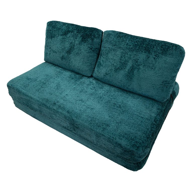 Divano Letto 2 Posti Verde Petrolio Reclinabile Apertura a Ribalta 31x31 cm, Posti a Sedere 2 - Albayz