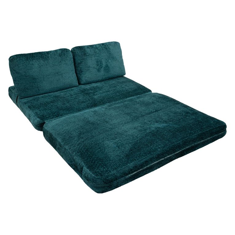 Divano Letto 2 Posti Verde Petrolio Reclinabile Apertura a Ribalta 31x31 cm, Posti a Sedere 2 - Albayz