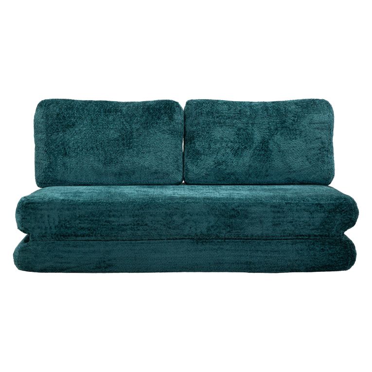 Divano Letto 2 Posti Verde Petrolio Reclinabile Apertura a Ribalta 31x31 cm, Posti a Sedere 2 - Albayz