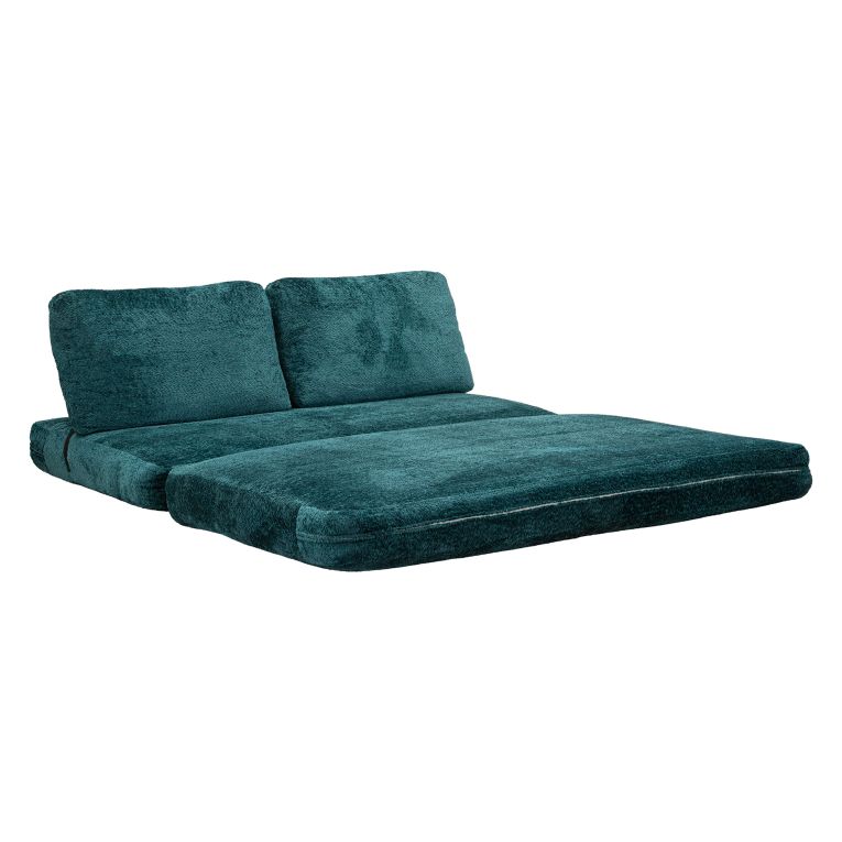 Divano Letto 2 Posti Verde Petrolio Reclinabile Apertura a Ribalta 31x31 cm, Posti a Sedere 2 - Albayz