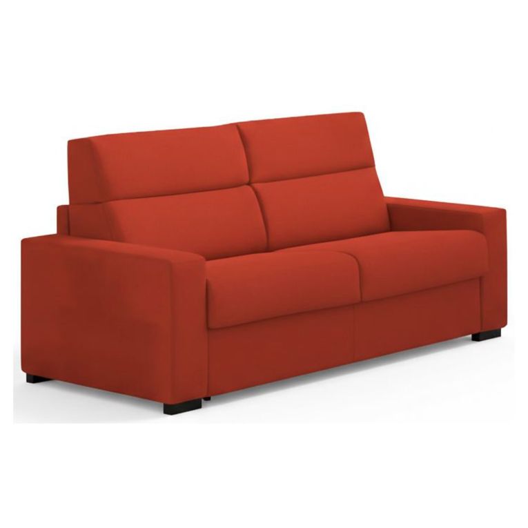 Divano Letto 3 Posti Arancione Sfoderabile Contenitore 220x95 cm, Lavabile Made in Italy - Quindici