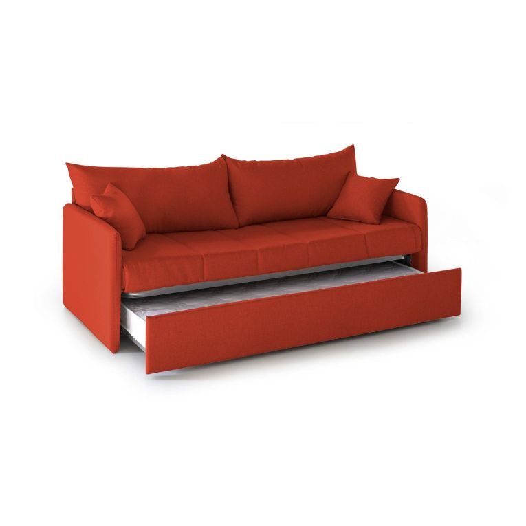 Divano letto 3 posti Avellana, 205x86 h80 cm, Arancione