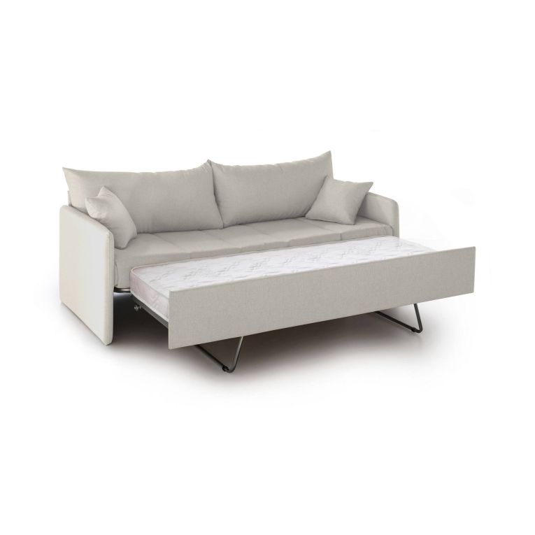 Divano letto 3 posti Avellana, 205x86 h80 cm, Beige
