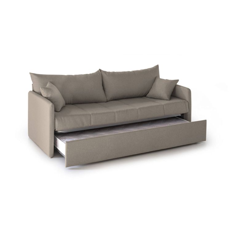 Divano letto 3 posti Avellana, 205x86 h80 cm, Tortora