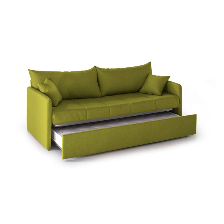 Divano letto 3 posti Avellana, 205x86 h80 cm, Verde