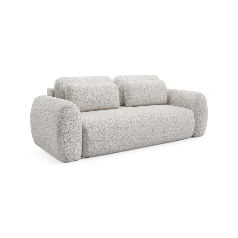 Divano Letto 3 Posti Beige Chiaro Contenitore di Apertura a Libro 266x121 cm, Reclinabile - Sessame