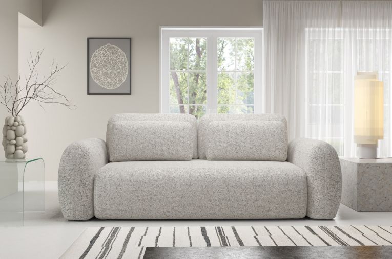 Divano Letto 3 Posti Beige Chiaro Contenitore di Apertura a Libro 266x121 cm, Reclinabile - Sessame