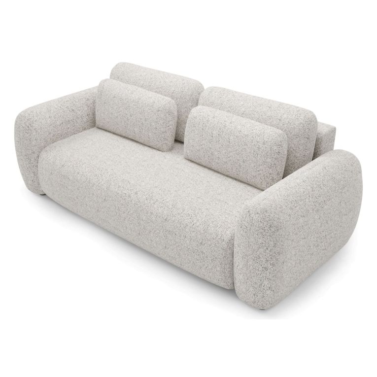Divano Letto 3 Posti Beige Chiaro Contenitore di Apertura a Libro 266x121 cm, Reclinabile - Sessame