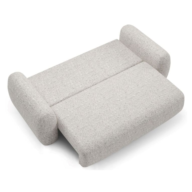 Divano Letto 3 Posti Beige Chiaro Contenitore di Apertura a Libro 266x121 cm, Reclinabile - Sessame