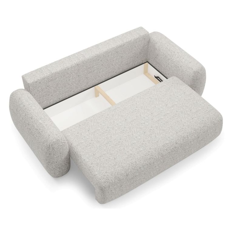 Divano Letto 3 Posti Beige Chiaro Contenitore di Apertura a Libro 266x121 cm, Reclinabile - Sessame