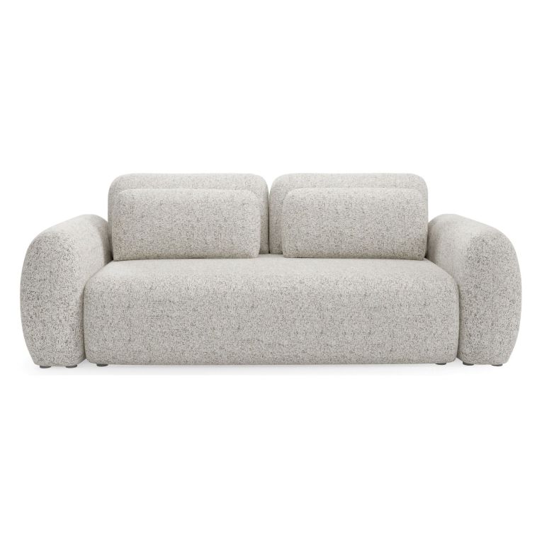 Divano Letto 3 Posti Beige Chiaro Contenitore di Apertura a Libro 266x121 cm, Reclinabile - Sessame
