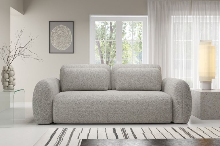 Divano Letto 3 Posti Beige Contenitore di Apertura a Libro 266x121 cm, Reclinabile - Sessame