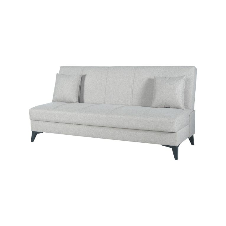 Divano Letto 3 Posti Bianco Contenitore di Apertura Click-clack 185x78 cm, Lavabile - Caneva