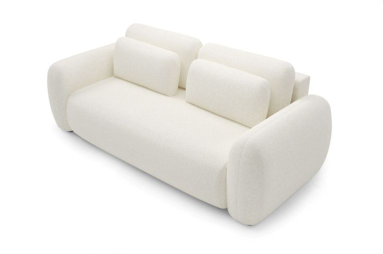 Divano Letto 3 Posti Bianco Crema Contenitore di Apertura a Libro 266x121 cm, Reclinabile - Sessame