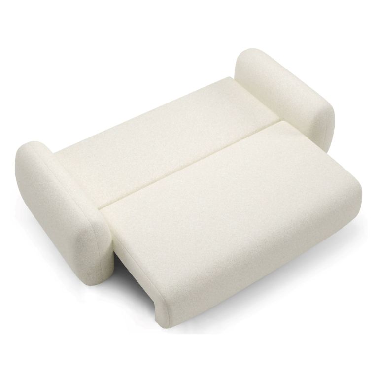 Divano Letto 3 Posti Bianco Crema Contenitore di Apertura a Libro 266x121 cm, Reclinabile - Sessame