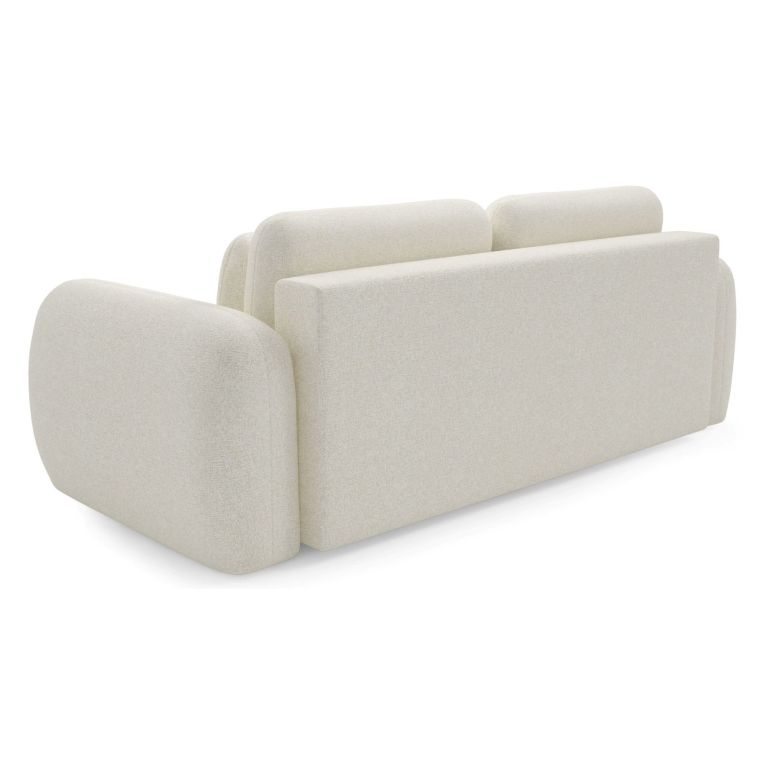 Divano Letto 3 Posti Bianco Crema Contenitore di Apertura a Libro 266x121 cm, Reclinabile - Sessame