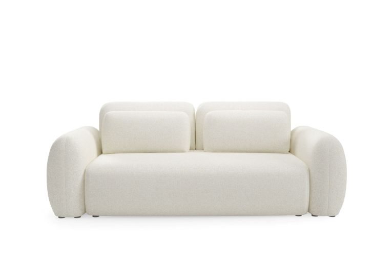 Divano Letto 3 Posti Bianco Crema Contenitore di Apertura a Libro 266x121 cm, Reclinabile - Sessame