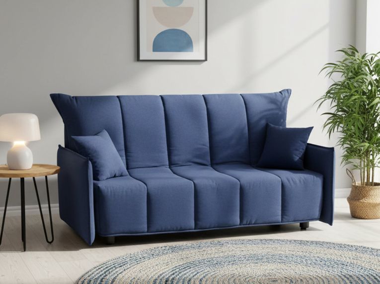 Divano letto 3 posti blu 190x90cm - Ardis