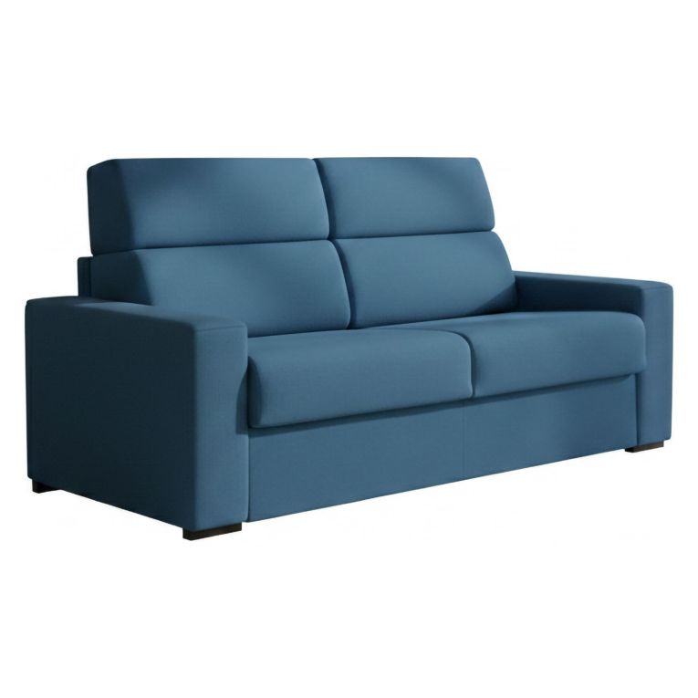 Divano Letto 3 Posti blu Sfoderabile Contenitore 220x95 cm, Lavabile Made in Italy - Quindici