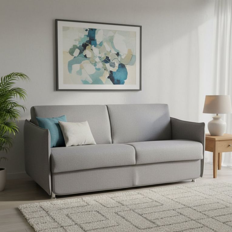 Divano letto 3 posti Cecina, 200x95 h90 cm, Grigio