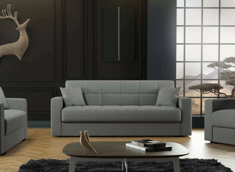 Divano letto 3 posti grigio 212x80cm - Ambrogino