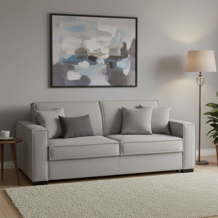 Divano letto 3 posti grigio 220x95cm - Asteroide