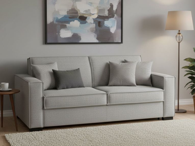 Divano letto 3 posti grigio 220x95cm - Asteroide