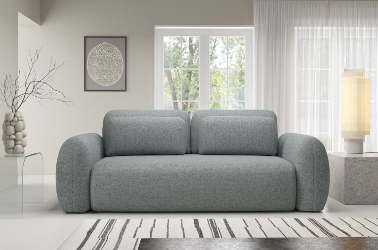 Divano Letto 3 Posti Grigio Cenere Contenitore di Apertura a Libro 266x121 cm, Reclinabile - Sessame