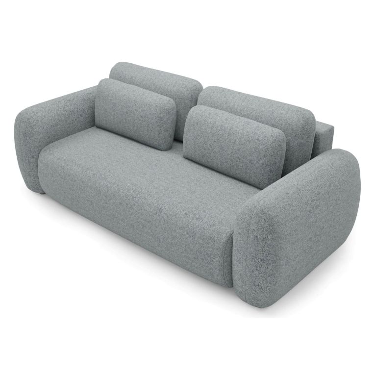 Divano Letto 3 Posti Grigio Cenere Contenitore di Apertura a Libro 266x121 cm, Reclinabile - Sessame