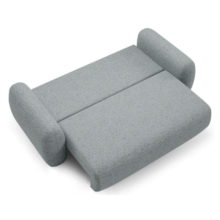 Divano Letto 3 Posti Grigio Cenere Contenitore di Apertura a Libro 266x121 cm, Reclinabile - Sessame