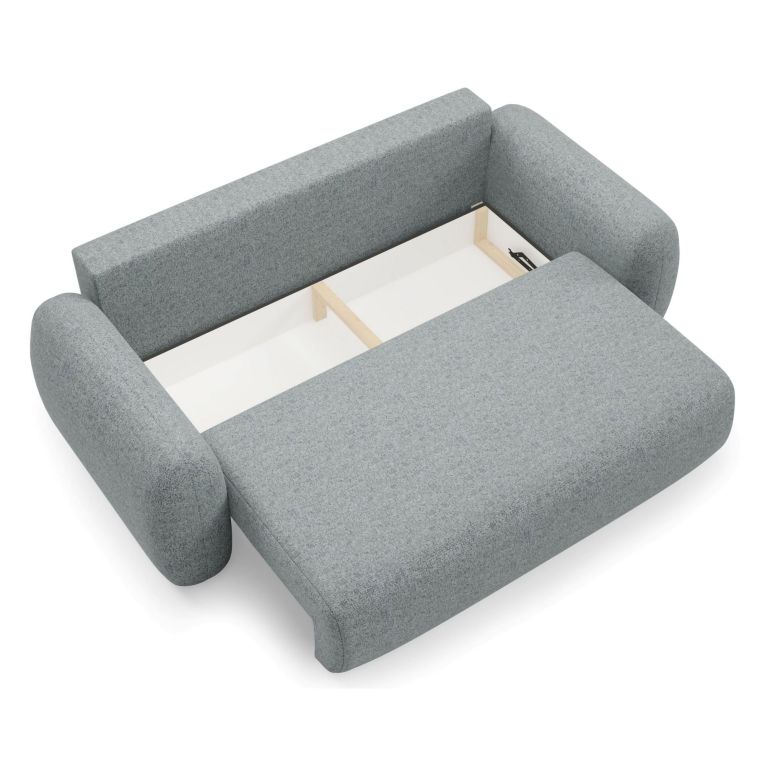 Divano Letto 3 Posti Grigio Cenere Contenitore di Apertura a Libro 266x121 cm, Reclinabile - Sessame