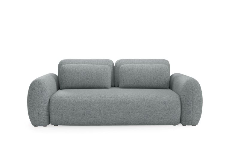 Divano Letto 3 Posti Grigio Cenere Contenitore di Apertura a Libro 266x121 cm, Reclinabile - Sessame