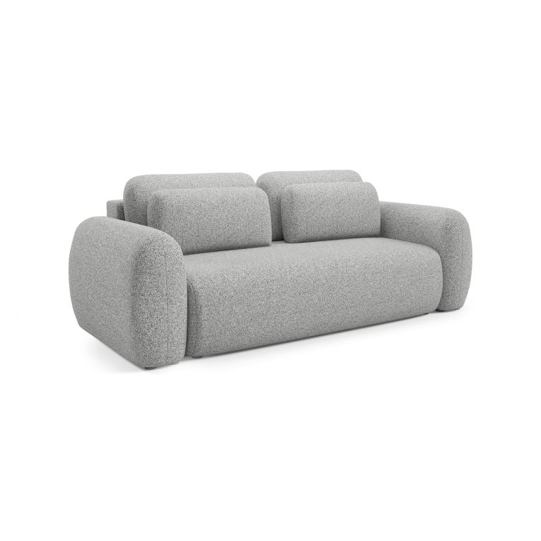 Divano Letto 3 Posti Grigio Chiaro Contenitore di Apertura a Libro 266x121 cm, Reclinabile - Sessame