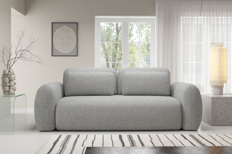 Divano Letto 3 Posti Grigio Chiaro Contenitore di Apertura a Libro 266x121 cm, Reclinabile - Sessame