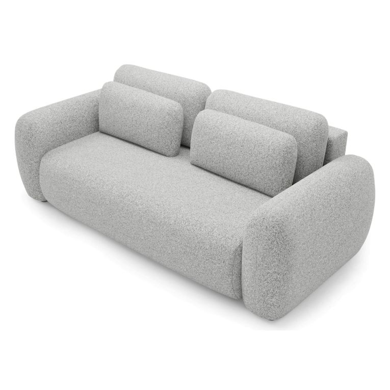 Divano Letto 3 Posti Grigio Chiaro Contenitore di Apertura a Libro 266x121 cm, Reclinabile - Sessame