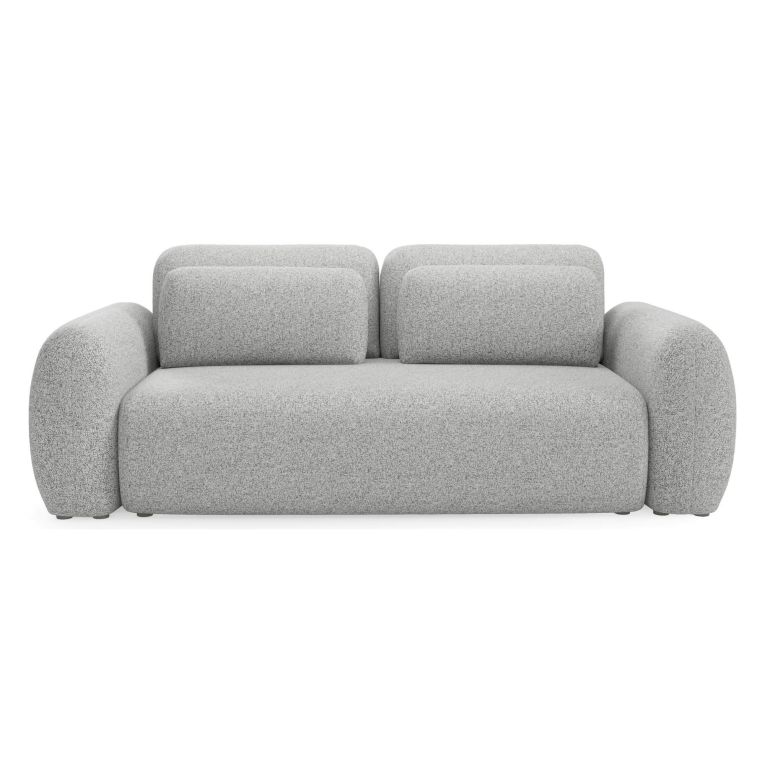 Divano Letto 3 Posti Grigio Chiaro Contenitore di Apertura a Libro 266x121 cm, Reclinabile - Sessame