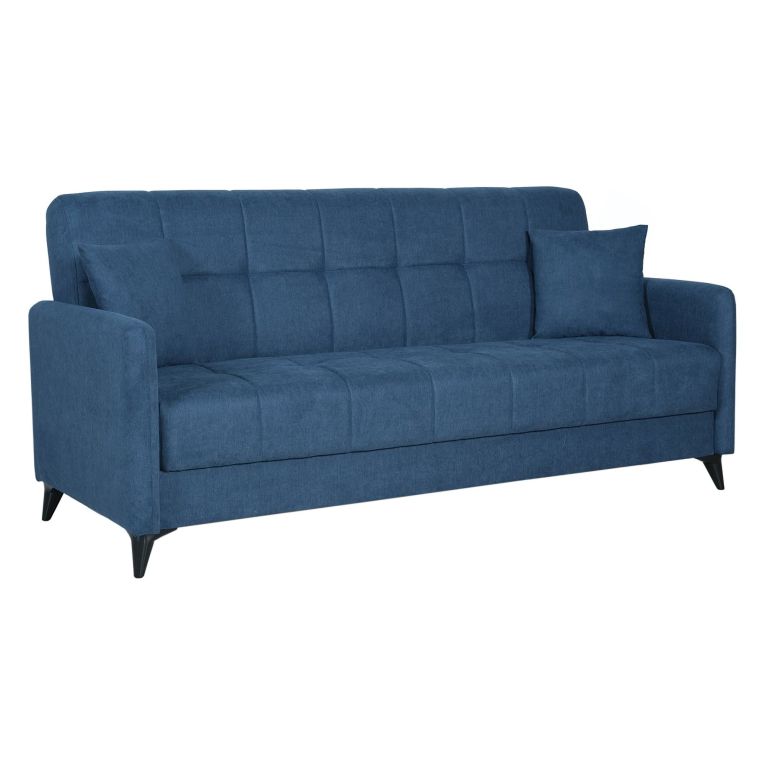 Divano Letto 3 Posti Grigio Chiaro Contenitore di Apertura Click-clack 211x92 cm, Lavabile - Novalesa