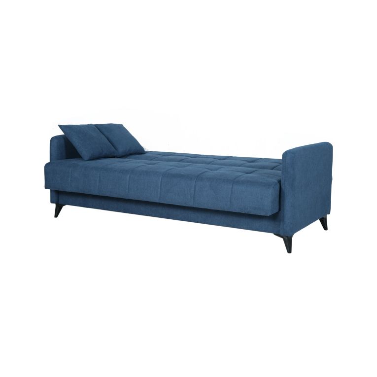 Divano Letto 3 Posti Grigio Chiaro Contenitore di Apertura Click-clack 211x92 cm, Lavabile - Novalesa