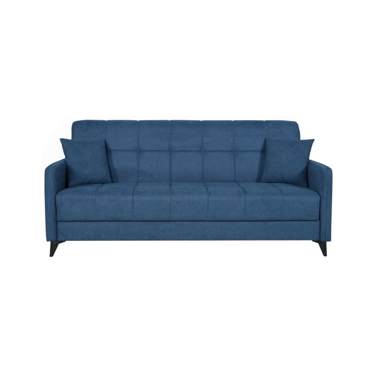 Divano Letto 3 Posti Grigio Chiaro Contenitore di Apertura Click-clack 211x92 cm, Lavabile - Novalesa